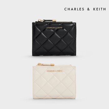 찰스앤키스 알바 퀼팅 탑 지퍼 스몰 월렛 지갑