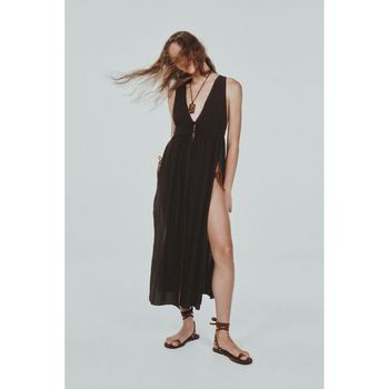 ZARA 자라 우먼 레더 샌달 샌들메탈 EYELETS 브라운 3640510700 794104