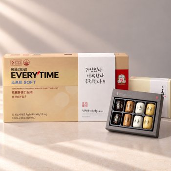 합격엿 선물 4호 8구 + 정관장 홍삼정 에브리타임 소프트 900ml / 10ml x 90포