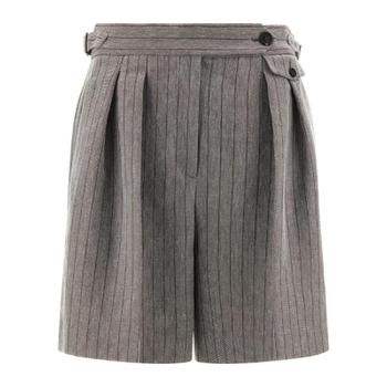 브루넬로 쿠치넬리 스트라이프 디테일 플리츠 반바지 MP520P8768 C241 TP
