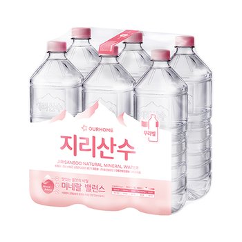 아워홈 지리산수 2Lx6개 무라벨 생수 샘물