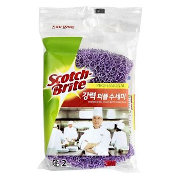 찌든때 YUD724Y7 다목적 강력퍼플 청소 양면설거지 수세미2p