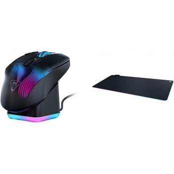 [해외] 터틀비치 Kone XP Air 블랙 무선 + Sense AIMO XXL RGB 대형 마우스패드 세트