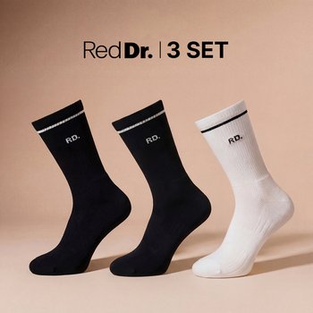 남성용 레드닥터_의료기기 족저근막지지 양말 3세트(화이트, 블랙2)