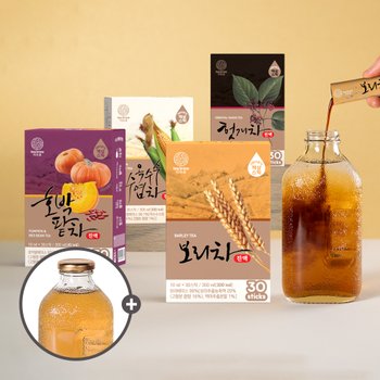 맥널티 티브루 원액 간편 액상스틱 30개입 (보리차/옥수수/헛개수/호박팥차) 골라담기 4종 택2+유리병