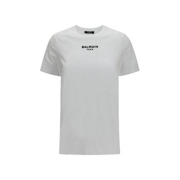 [해외] 발망 HF1EF000BD10 GAB BLANCNOIR Cotton logo T shirt
