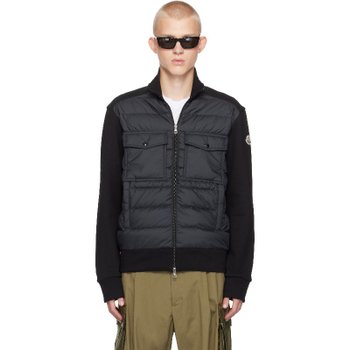 블랙 집업 다운 재킷 242111M178156