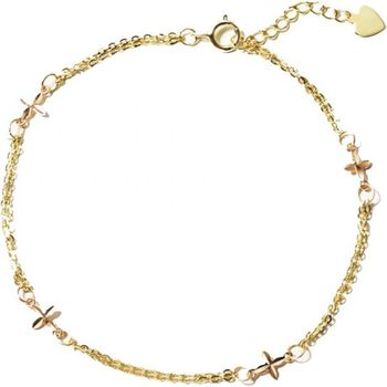 [해외] FANCIME 팔찌 K18 골드팔찌 콰트레포일 클로버 2개 스트랜드 옐로우 골드 핑크 18K 크리스마스 2