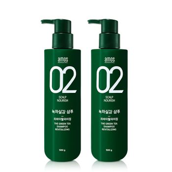 아모스 녹차실감 샴푸 리바이탈라이징 500g 1+1[36051324]