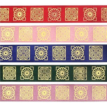 유니아트() U 7000 전통문양 금박리본 25mm 8yd 전통무늬리본