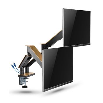 각도회전 듀얼모니터암받침대거치대 내장usb 상하좌우