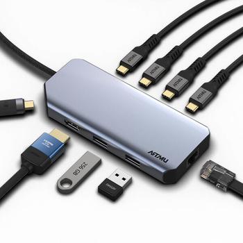 아트박스/아트뮤 USB C타입 9in1 4K 60hz Gen2 10Gbps 멀티 허브 MH430