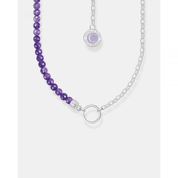[해외] THOMAS SABO 토마스 사보 은 회원 참 목걸이 바이올렛 모조 자수정 구슬 - 보라색 7987404