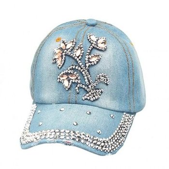 꽃 큐빅 보석 야구모자 자수 캡모자 성인 캐주얼 모자 (WFK3T7P)