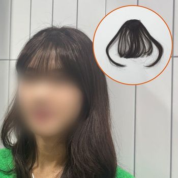 앞머리 갈색 앞머리 시스루 앞머리가발 뱅 자연 피스
