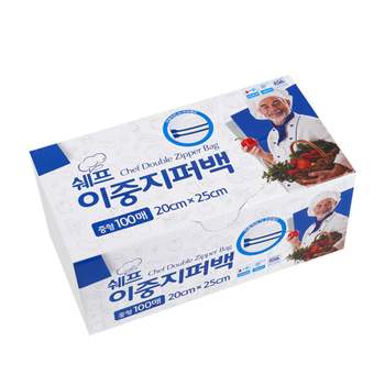 디디샵 290VOQ77 중형 쉐프 이중 지퍼백 20x25 100매
