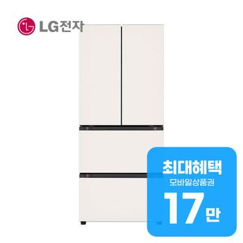 LG 디오스 오브제컬렉션 김치톡톡 김치냉장고 402L (베이지) Z408MEEF23 렌탈 60개월 월 63900원