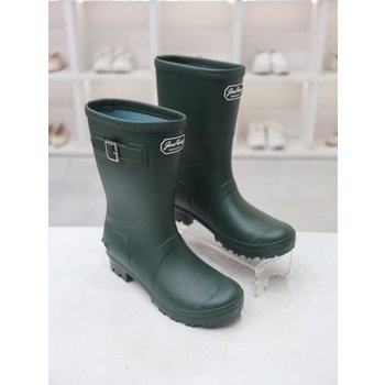 벨트장식 여성 데일리 통굽 미들 레인부츠 5cm BLMD31116_GN