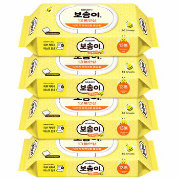 보솜이 13無 안심 아기물티슈 캡60매 x4개