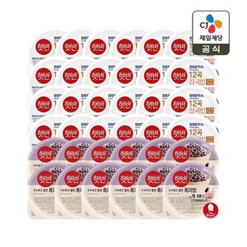 햇반 12곡밥 210g x24개+흑미밥 210g x12개