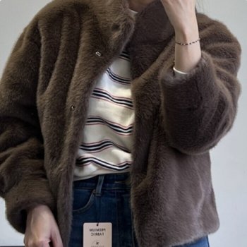 다비몽 / 고급 에-코 무스탕 밍크 퍼코트 자켓