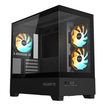 [해외] GIGABYTE C201 PANORAMIC Micro-ATX 미들 타워형 PC 케이스 블랙 C201P CS9313