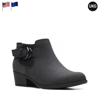 [해외] 클락스 아드리나 필드 26169610 여성 블랙 레더 앵클 부츠