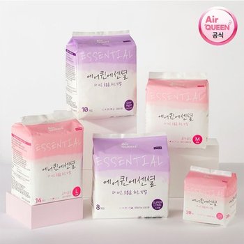 [오늘출발] [에어퀸 공식] 에센셜 에스더버니 순면감촉 중형 18Px6팩+동아제약 가그린 10ml 6포