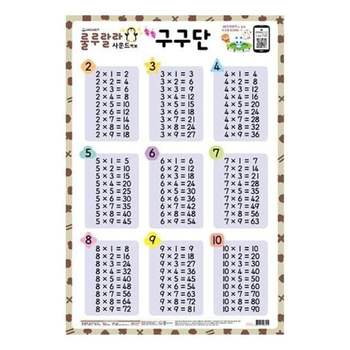 새샘 WB50KF95 사운드벽보 룰루랄라 구구단 구구단표/520mmx765mm (1개)