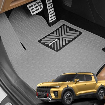 KGM 무쏘 EV 리노 바닥매트 1열+2열 가죽 카매트 발판 용품