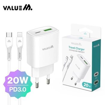 밸류엠 20W(PD3.0 QC3.0)고속 충전기(Cto8케이블포함) (WB6E325)