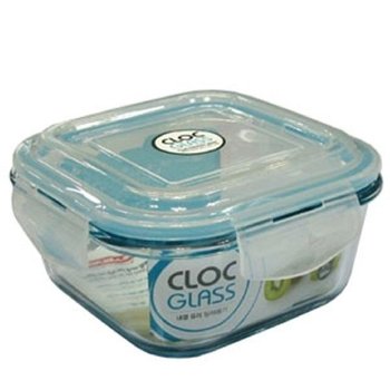 네오플람 클락 반찬통 내열유리 사각 800ml 밀폐용기 (WF76109)