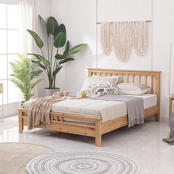 리버퍼니쳐 위키 소나무 원목 심플 평상형 Q 침대프레임 RZ0642