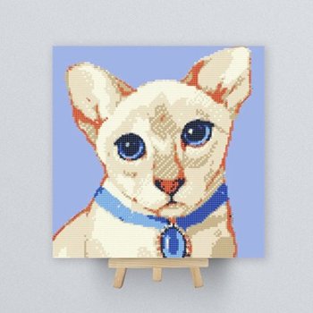 명화풍경 러시안 블루 냥이 보석십자수 미니이젤 30x30cm