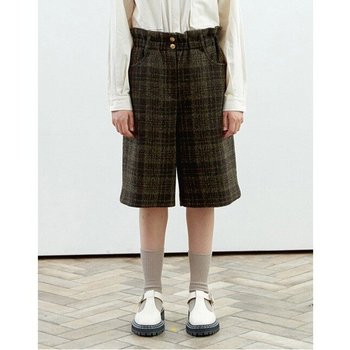 [MOMEN] Khaki Check Half Pants_XMTDSYZB21145