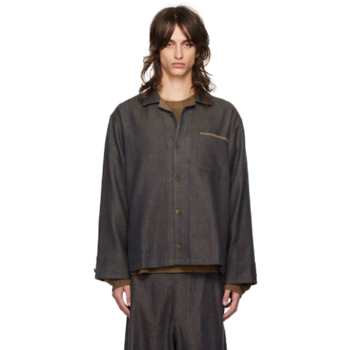 25 FW Aviva Jifei Xue 블루 박시 데님 셔츠 242201M192002