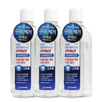 유한 덴탈케어가글 프로 스트롱 750ml3병 구취제거