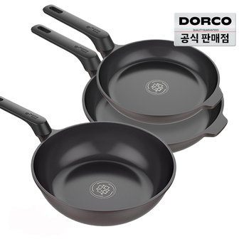 [도루코] 뉴캐스트 초콜릿 인덕션 IH 프라이팬3종세트(24+28+궁중28cm)