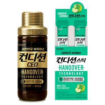 컨디션 CEO 150ml x 12병 + 숙취개선스틱) 그린애플 18g x 10개