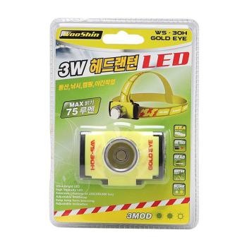 랜턴 LED 헤드용 3W 골드아이 75루멘 AAA 배터리 별도 캡라이트 (S28441763)