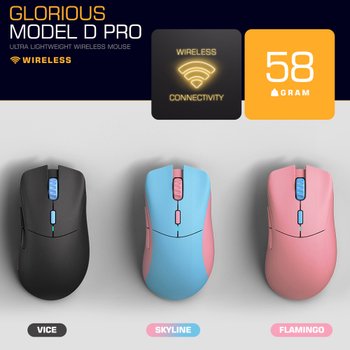 글로리어스 MODEL D PRO WIRELESS 무선 게이밍마우스 FLAMINGO SKYLINE VICE