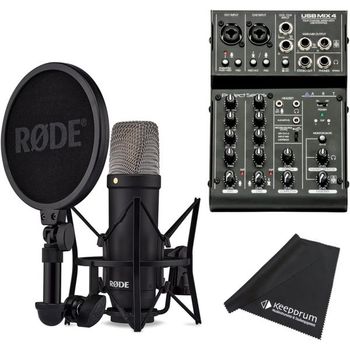[해외] 독일 로데 마이크 방송용 Rode NT1 Signature 블랙 Studio Microphone ART USBMix4 Mixer Keepdr