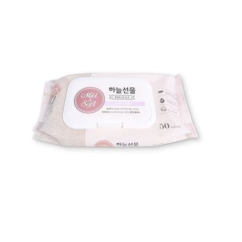 고품질 하늘선물 물티슈 (50매 캡형) 휴대용 아기물티슈 유치원 강아지 (WA032E1)