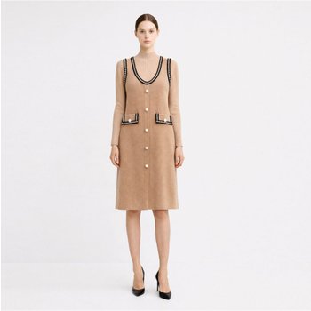 클래식 트위드라인 니트 원피스 세트 [M24QKO380ME]