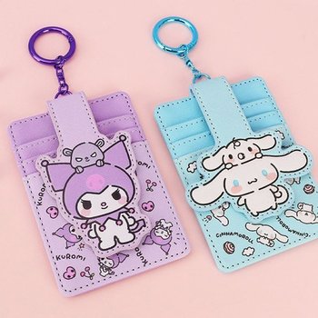 RFID차단카드지갑 산리오 RFID차단 세로 3단 카드지갑 키링 1P 키홀더 범죄방지카드지갑