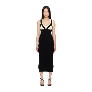 [해외] 장폴고띠에 화이트 & 블랙 더 마돈 맥시 드레스 24/25-F-RO184-M068-0100 0100 White/Black
