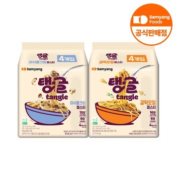식품] 탱글 머쉬룸 크림 파스타105g 4개 + 갈릭오일 파스타 105g 4개