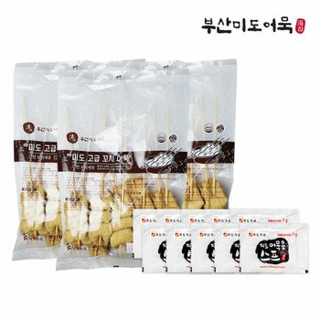 [부산3대어묵] 미도어묵 꼬치어묵 10개 3봉(1.5kg) + 어묵용 스프 10개