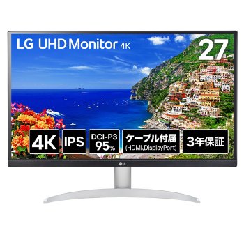 [해외] LG 모니터 디스플레이 27UP600K-W 27인치 4K IPS DCI-P3 95% 10.7억 색상 DisplayH