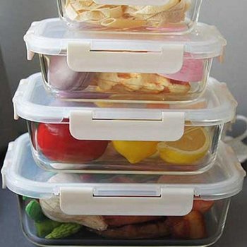 주방 GOCH9044 직사각 유리 밀폐용기 1050ml 1P 반찬통 김치통